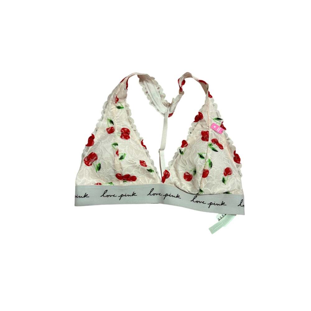 Victoria’s Secret PINK Cherry Print Lace Bralette — Medium